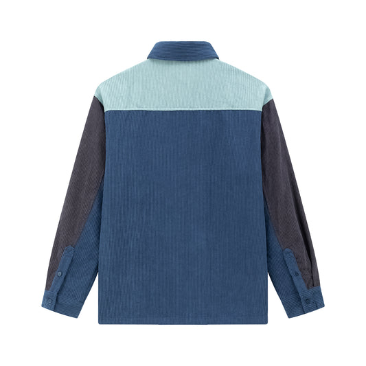 Shirt Velvet Series Zip Color block, light blue /graphite / blue