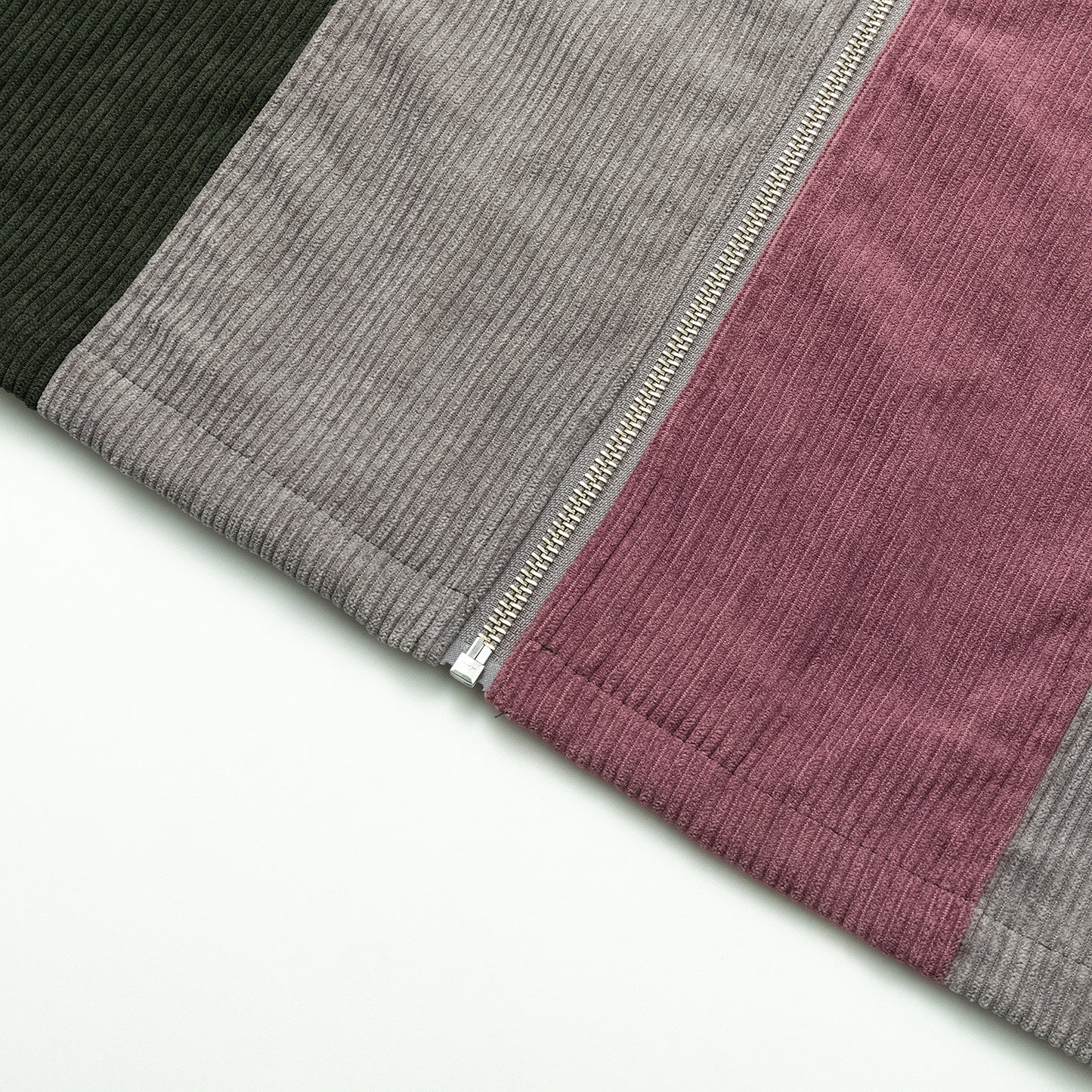 Shirt Velvet Series Zip Color block, grey / dark green / purple