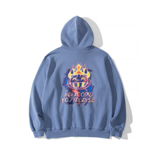 Hoodie Hellcome to Firedise, Dusty Blue