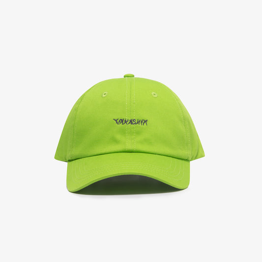 6 panel cap logo, lime