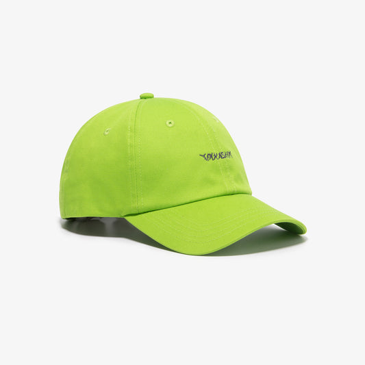 6 panel cap logo, lime