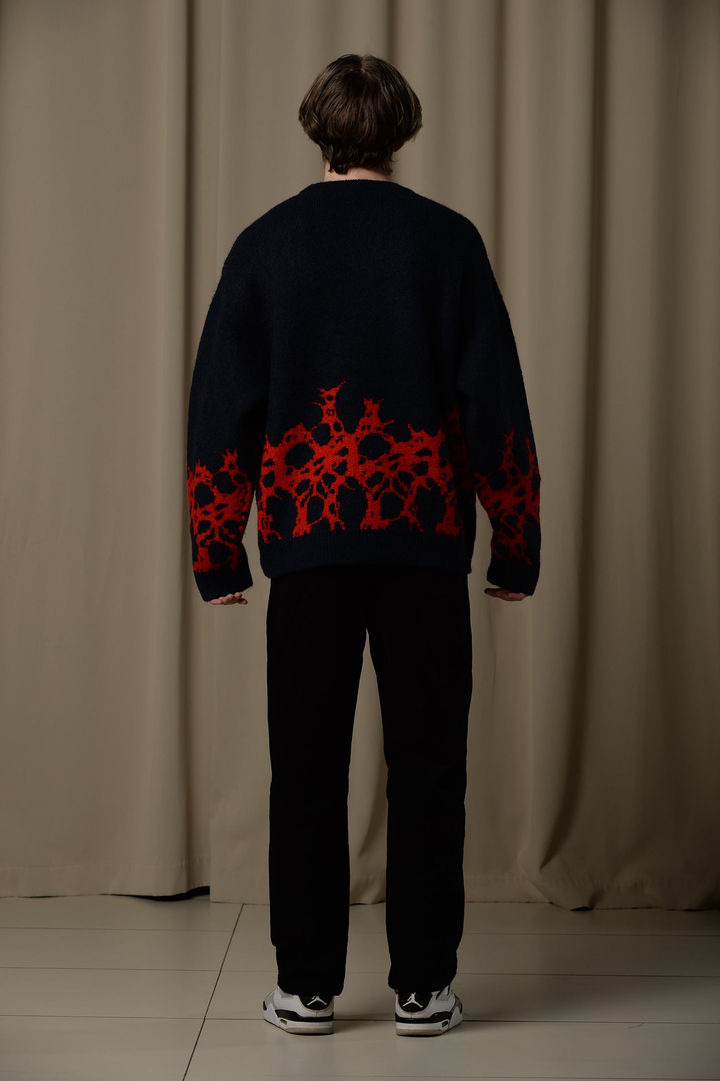 Sweater Kelp, Navy-Red