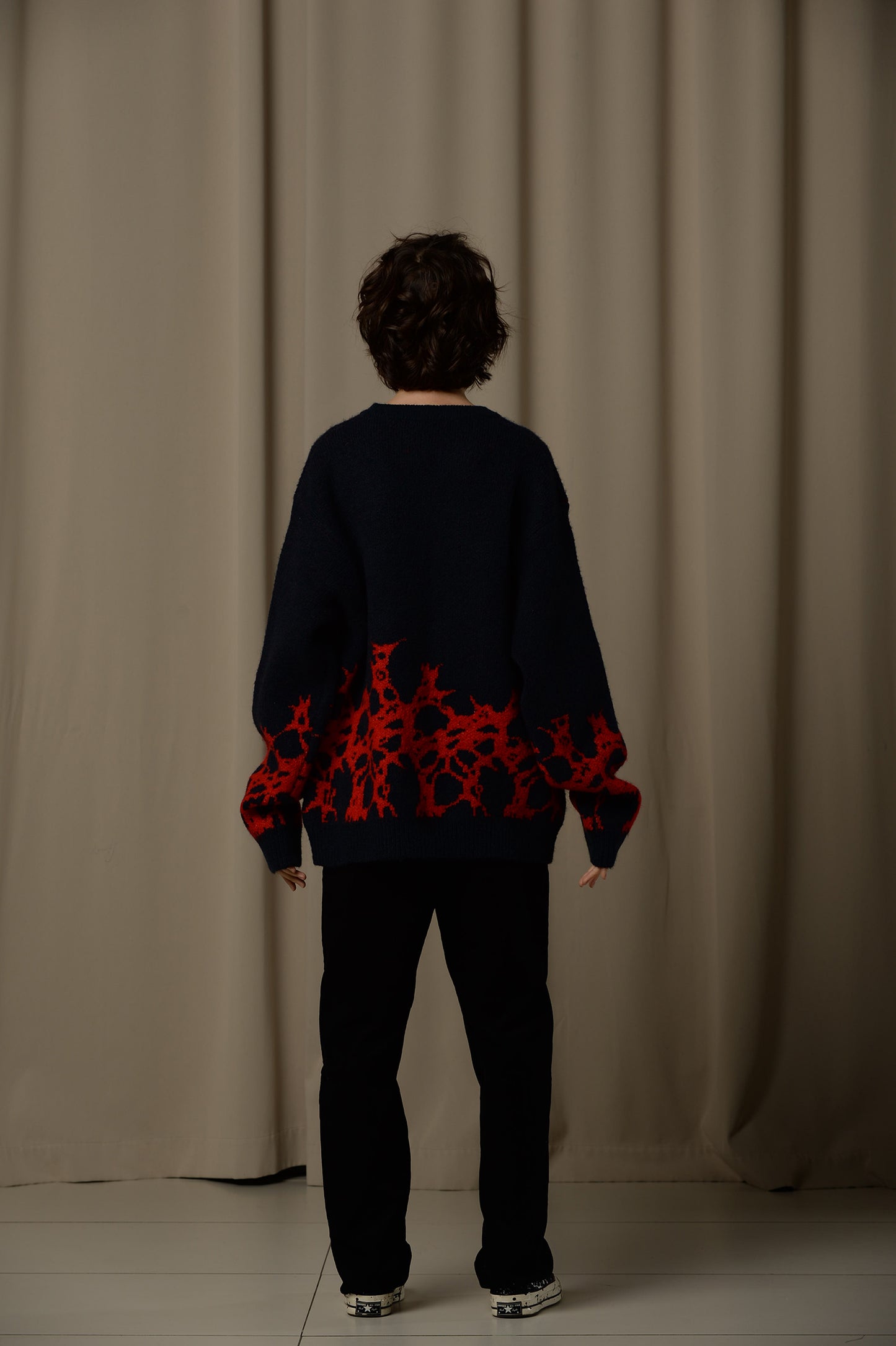 Sweater Kelp, Navy-Red