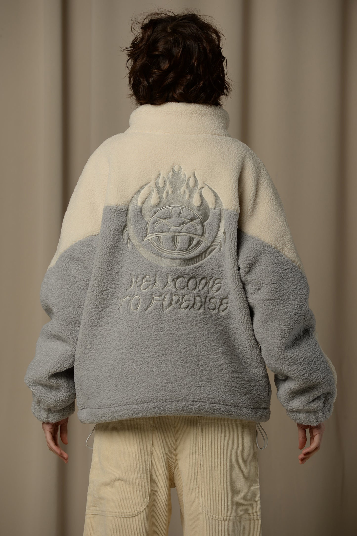 Jacket Hellcome to Firedise Furry Big Logo, Blue White