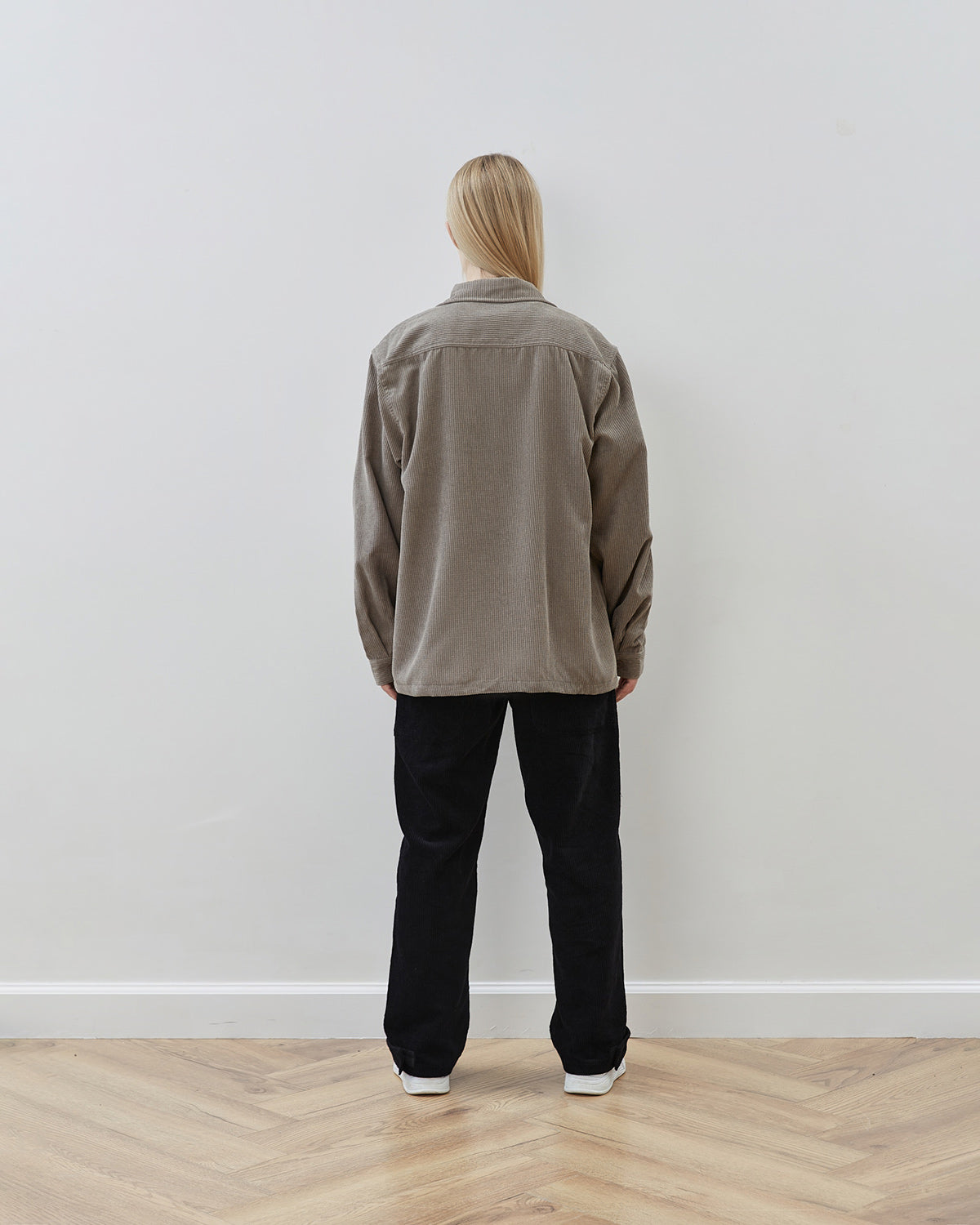 Shirt Velvet Series Button, grey/sand