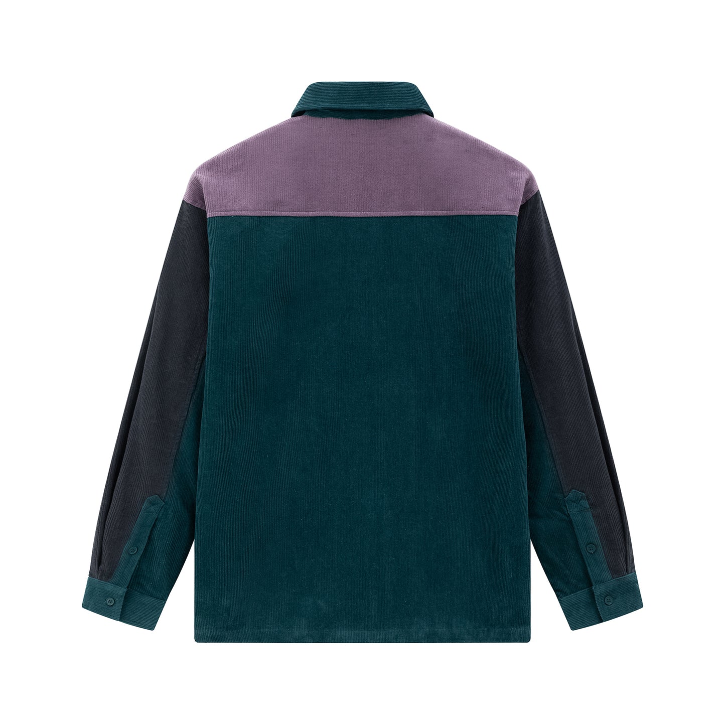 Shirt Velvet Series Zip Color block, graphite /emerald / purple