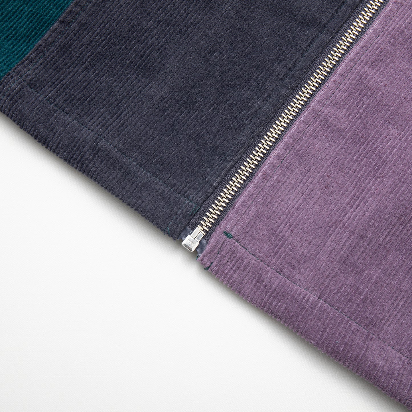 Shirt Velvet Series Zip Color block, graphite /emerald / purple